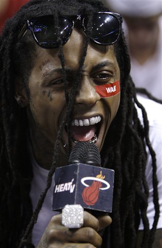 Lil Wayne at the Miami Heat Detroit Pistons game